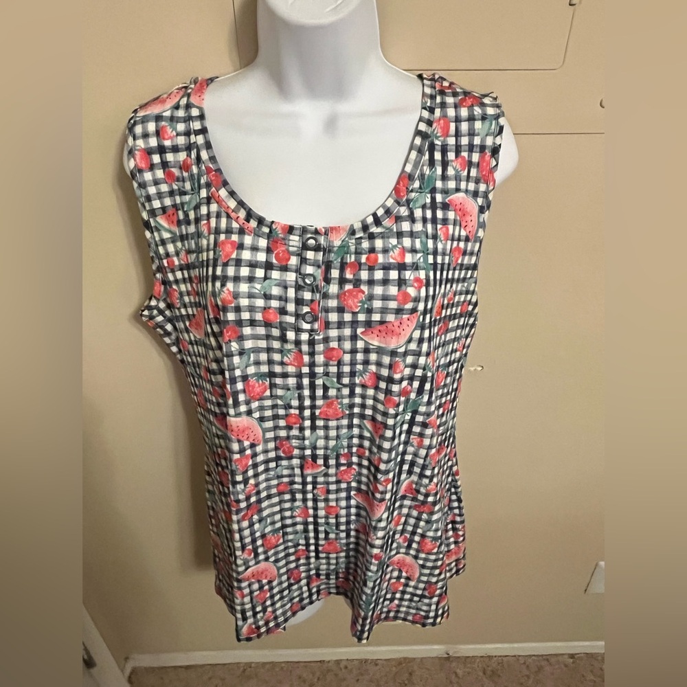 New With Tag- Christopher & Banks Sleeveless Gingham Top
